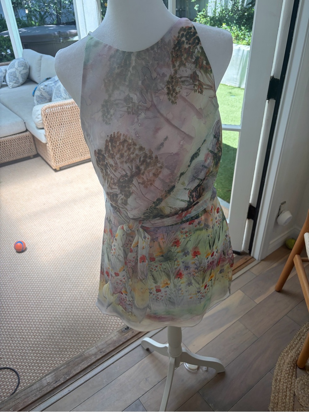 Floral Watercolor Halter Skirt - Pastel Multi-Amanda Prichard